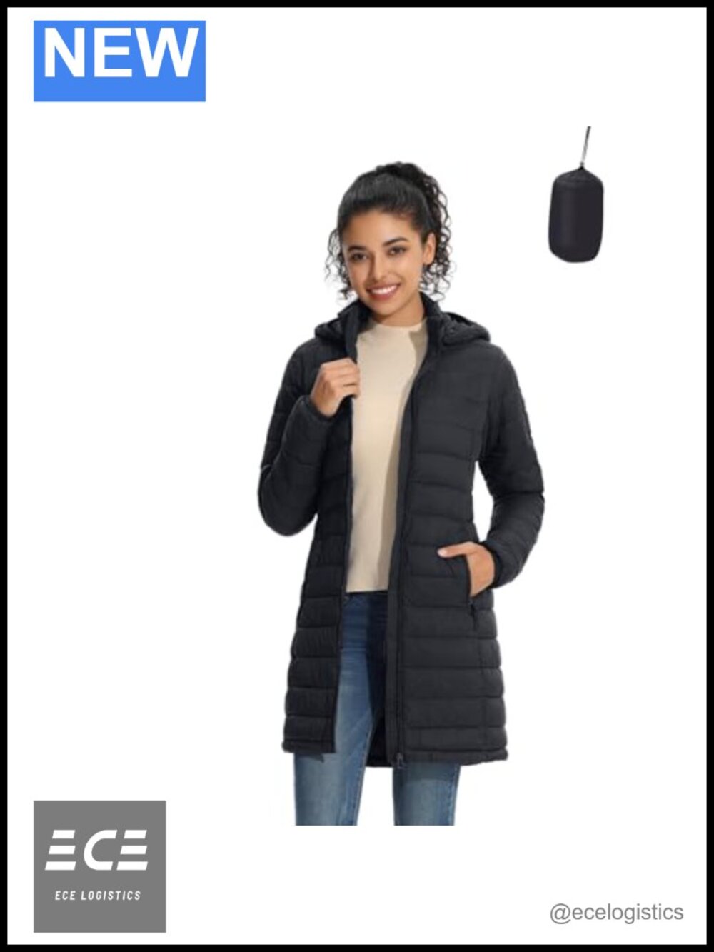 Packable Women Puffer Coat Lightweight Water-Resistant Jacket